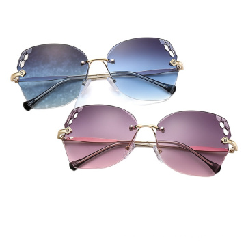 Frameless cut edge lenses Ocean color 2020 new arrivals unique fashion shades custom designer luxury sunglasses metal women 7202